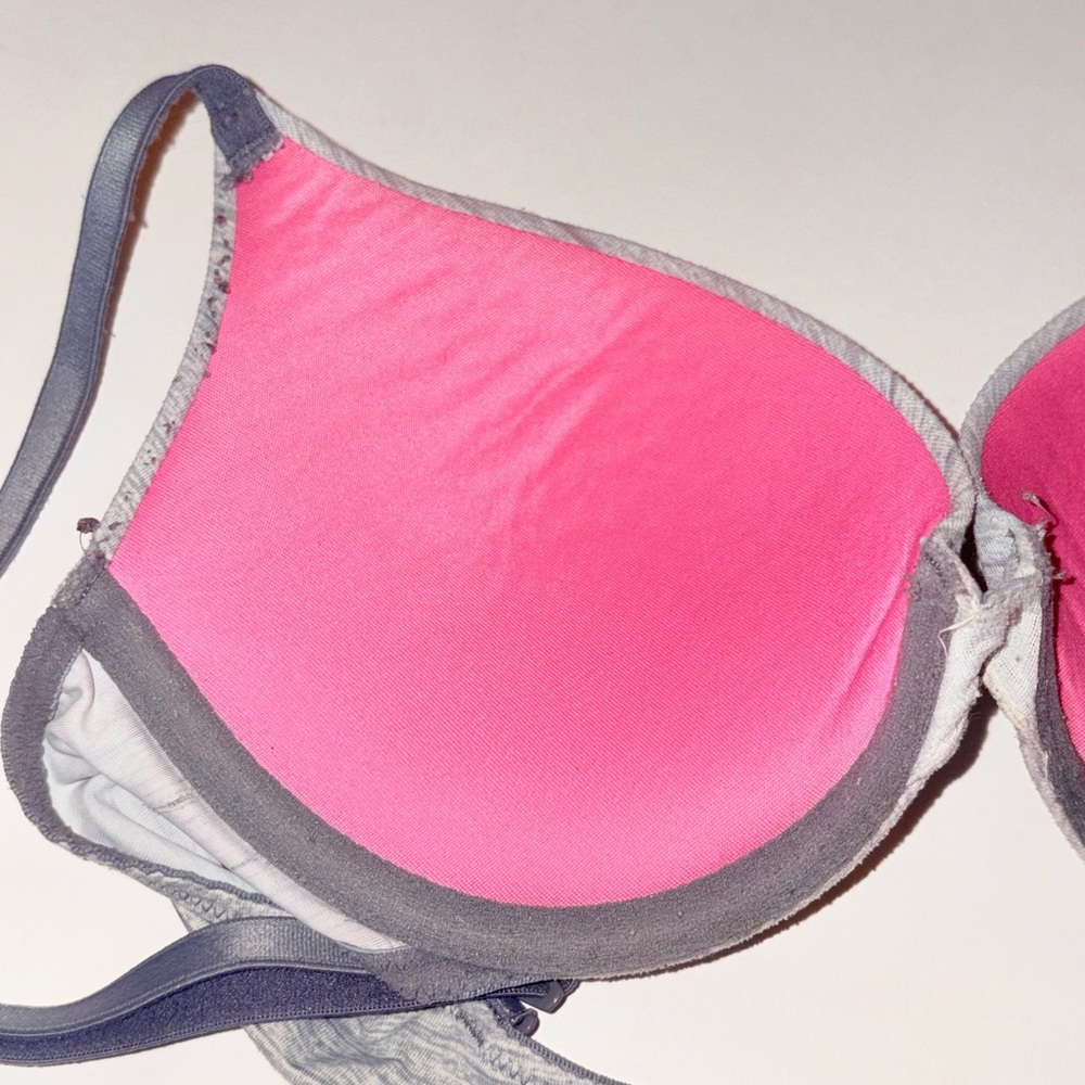 PINK Victoria's Secret Gray and Pink Push-Up Bra - Picture 8 of 8